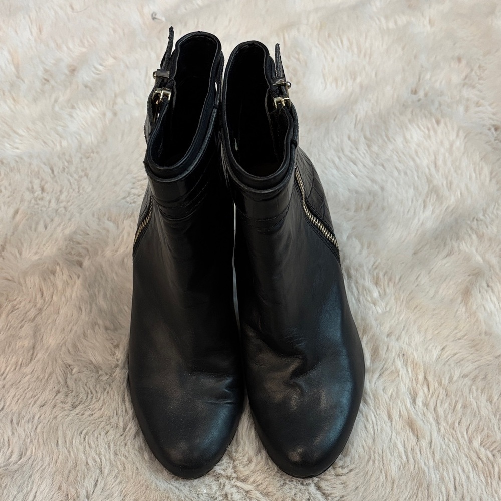 Ann Taylor Sleek Black Ankle Boots